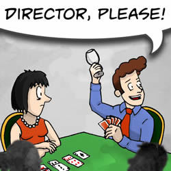 Humorous image of director call
